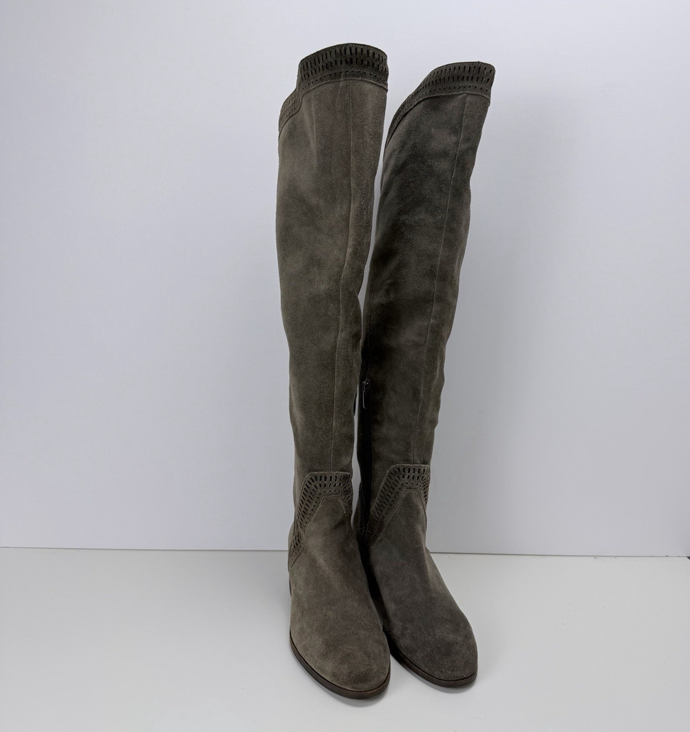 Vince Camuto Karinda Over the Knee Boot, Olive Suede Women Size 10 $239